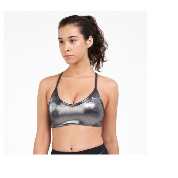 Nike Icon Clash Metallic Shimmer Women's Light Support Sports Bra Size S - Picture 1 of 6